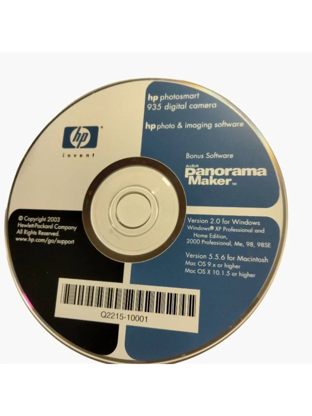 HP Photosmart 935 digital Camera Photo Imaging Software Panorama Maker CD